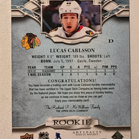 2020-21 Artifacts Rookie Dual Jersey #177 Lucas Carlsson Chicago Blackhawks 551/599