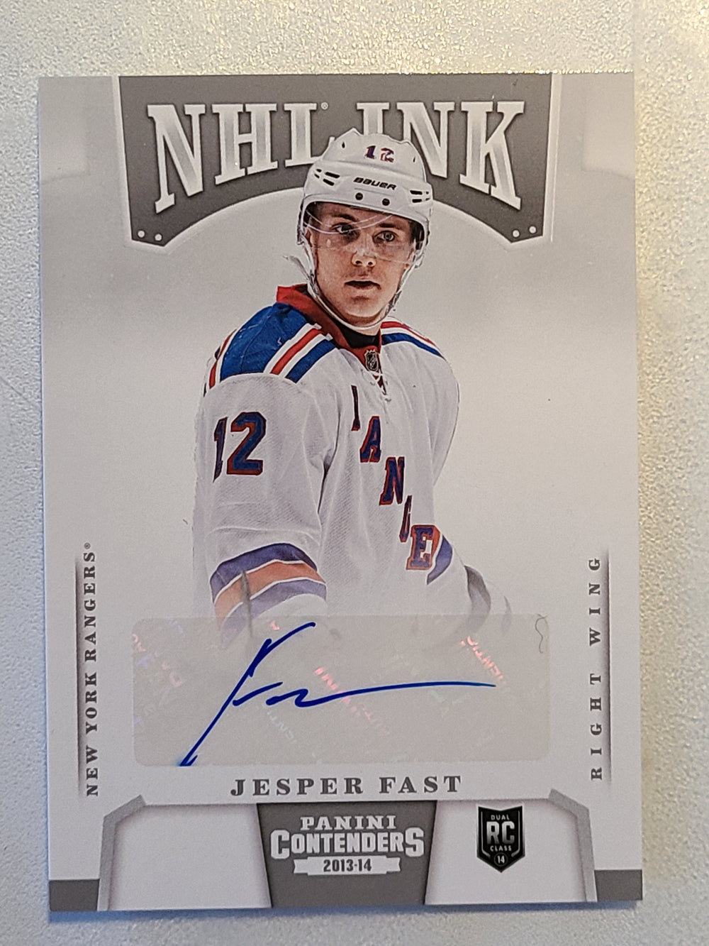 2013-14 Contenders NHL Ink Auto #I-JFA Jesper Fast NY Rangers