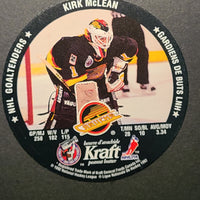 1992-93 Kraft Peanut Butter Card/Disc Jeff Hackett/Kirk McLean