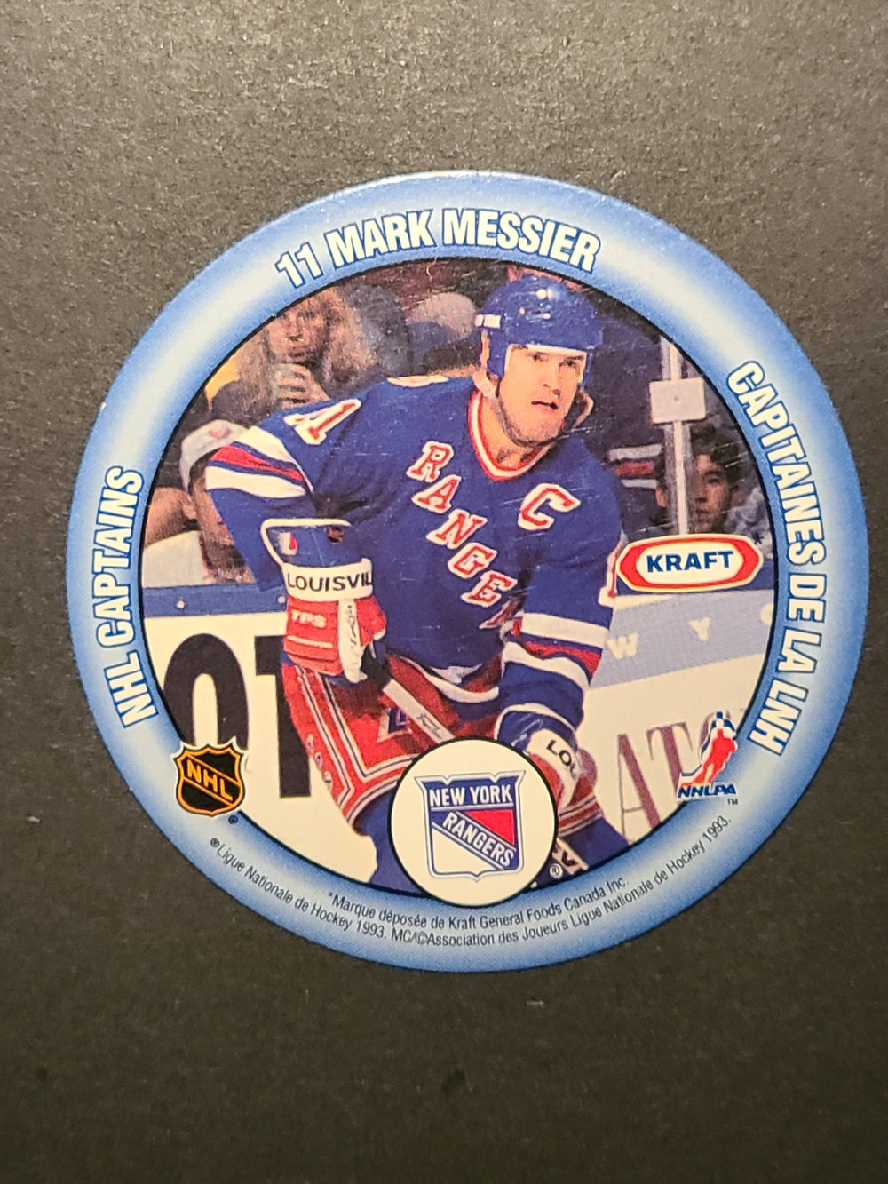 1993-94 Kraft Hockey Card/Disk Mario Lemieux/Mark Messier