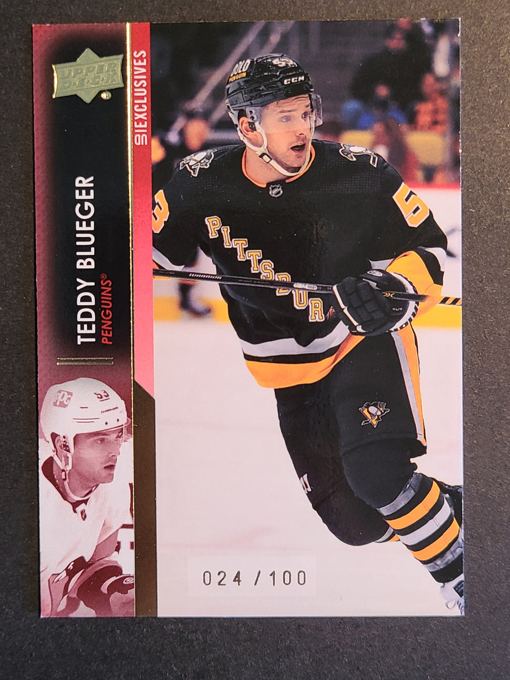 2021-22 Upper Deck Extended Exclusives #617 Teddy Blueger Pittsburgh Penguins 24/100