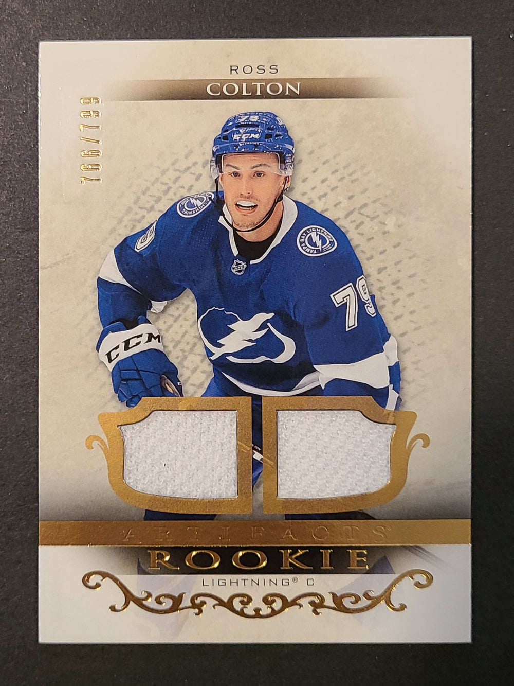 2021-22 Artifacts Rookie Dual Jersey Relic #168 Ross Colton Tampa Bay Lightning 766/799