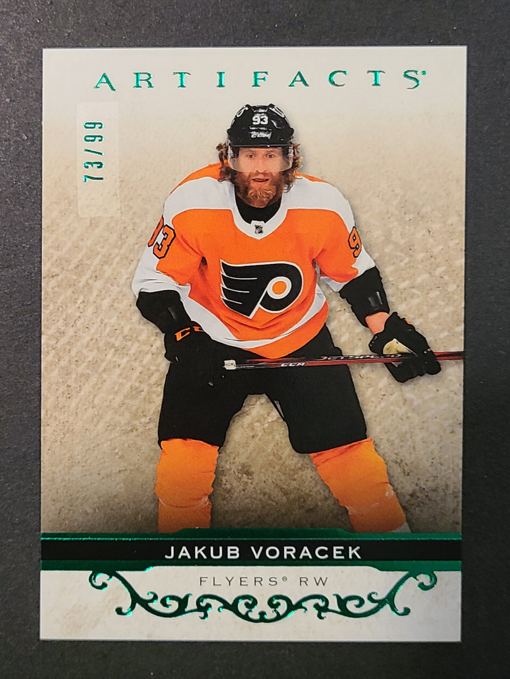 2021-22 Artifacts Emerald Parallel #22 Jakub Voracek Philadelphia Flyers 73/99