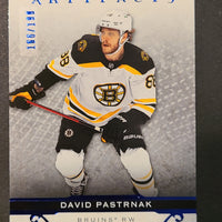 2021-22 Artifacts Royal Blue Parallel #107 David Pastrnak Boston Bruins 166/199