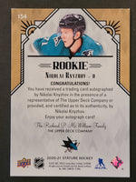 
              2020-21 Stature Rookie Auto #154 Nikolai Knyzhov San Jose Sharks 153/199
            