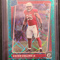 2021 Optic Teal Velocity Prizm Rated Rookie Card #265 Zaven Collins Arizona Cardinals