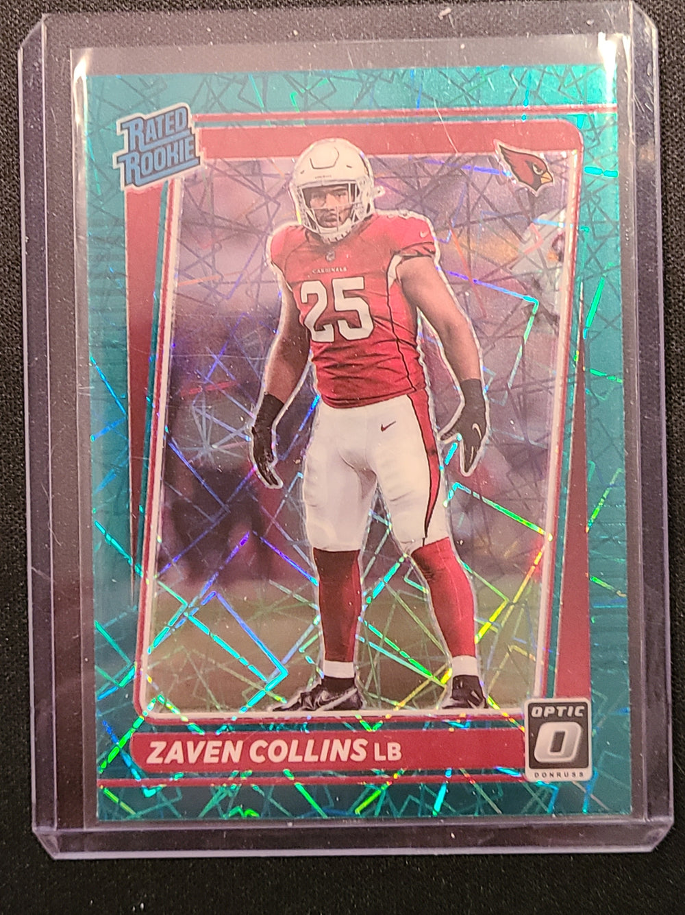 2021 Optic Teal Velocity Prizm Rated Rookie Card #265 Zaven Collins Arizona Cardinals