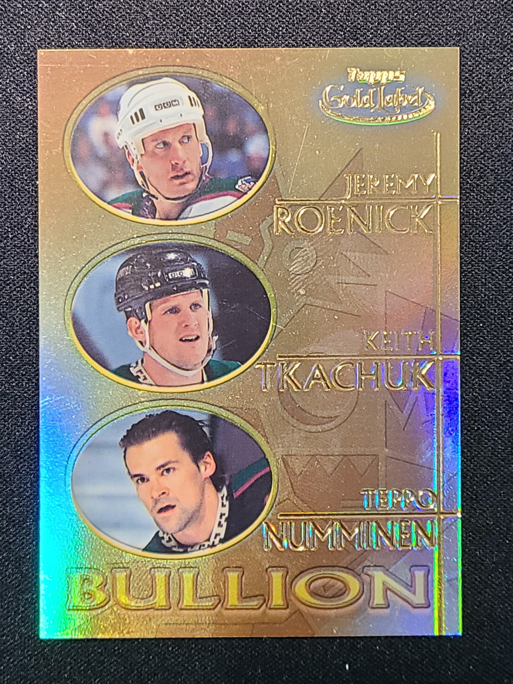 2000-01 Topps Gold Bullion B7 Phoenix Coyotes (Jeremy Roenick/Keith Tkachuk/Teppo Numminen)