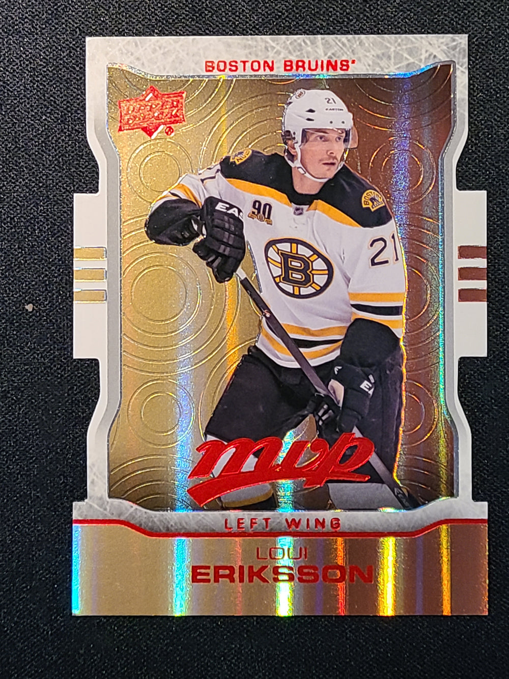 2014-15 MVP Colors and Contours Gold DieCut 2 #148 Loui Eriksson Boston Bruins