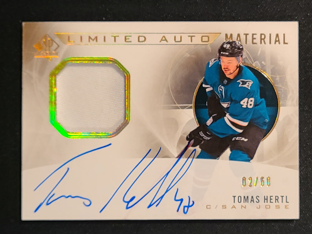 2020-21 SP Authentic Limited Auto Material #LAM-TH Tomas Hertl San Jose Sharks 2/50