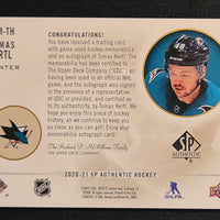 2020-21 SP Authentic Limited Auto Material #LAM-TH Tomas Hertl San Jose Sharks 2/50