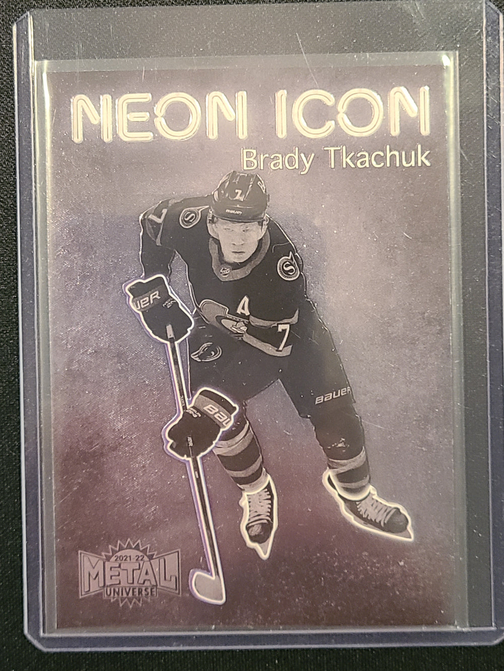 2021-22 Metal Universe Neon Icon #NI-15 Brady Tkachuk Ottawa Senators