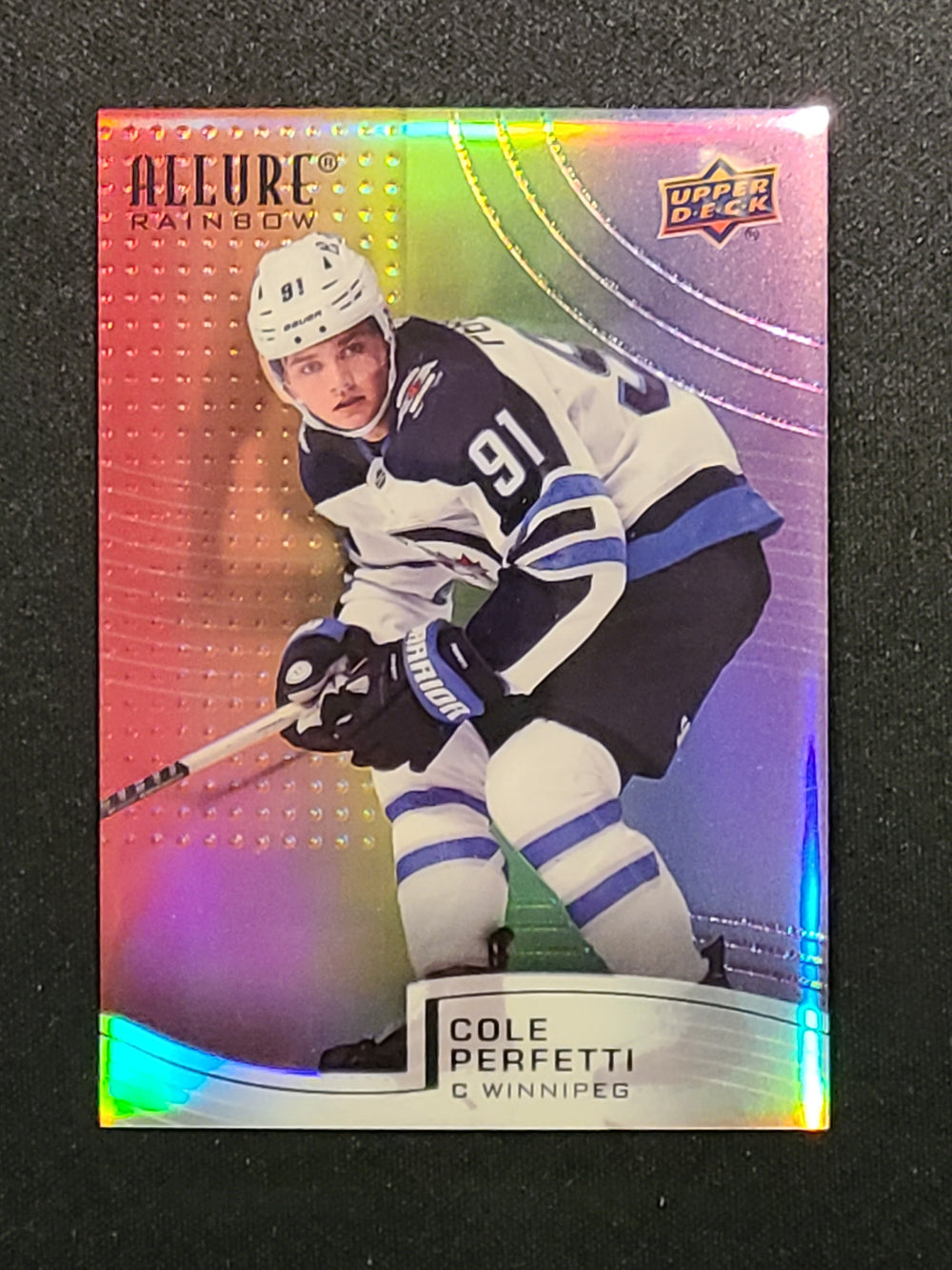 2021-22 Allure Rookie Double Rainbow (Thick) #R-5 Cole Perfetti Winnipeg Jets