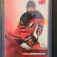 2022-23 Team Canada Juniors Prospectus Momentous #PM-27 Michael Mastrodomenico 77/549