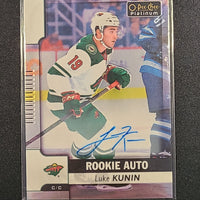 2017-18 Platinum Rookie Auto #R-LK Luke Kunin Minnesota Wild