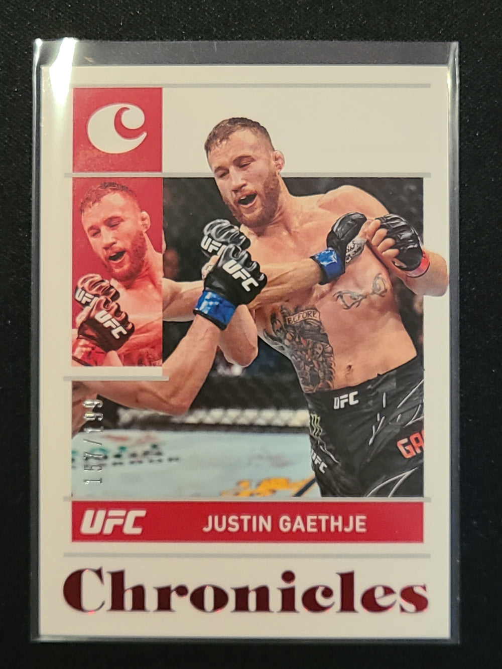 2022 UFC Panini Chronicles Red Parallel #47 Justin Gaethje 157/199