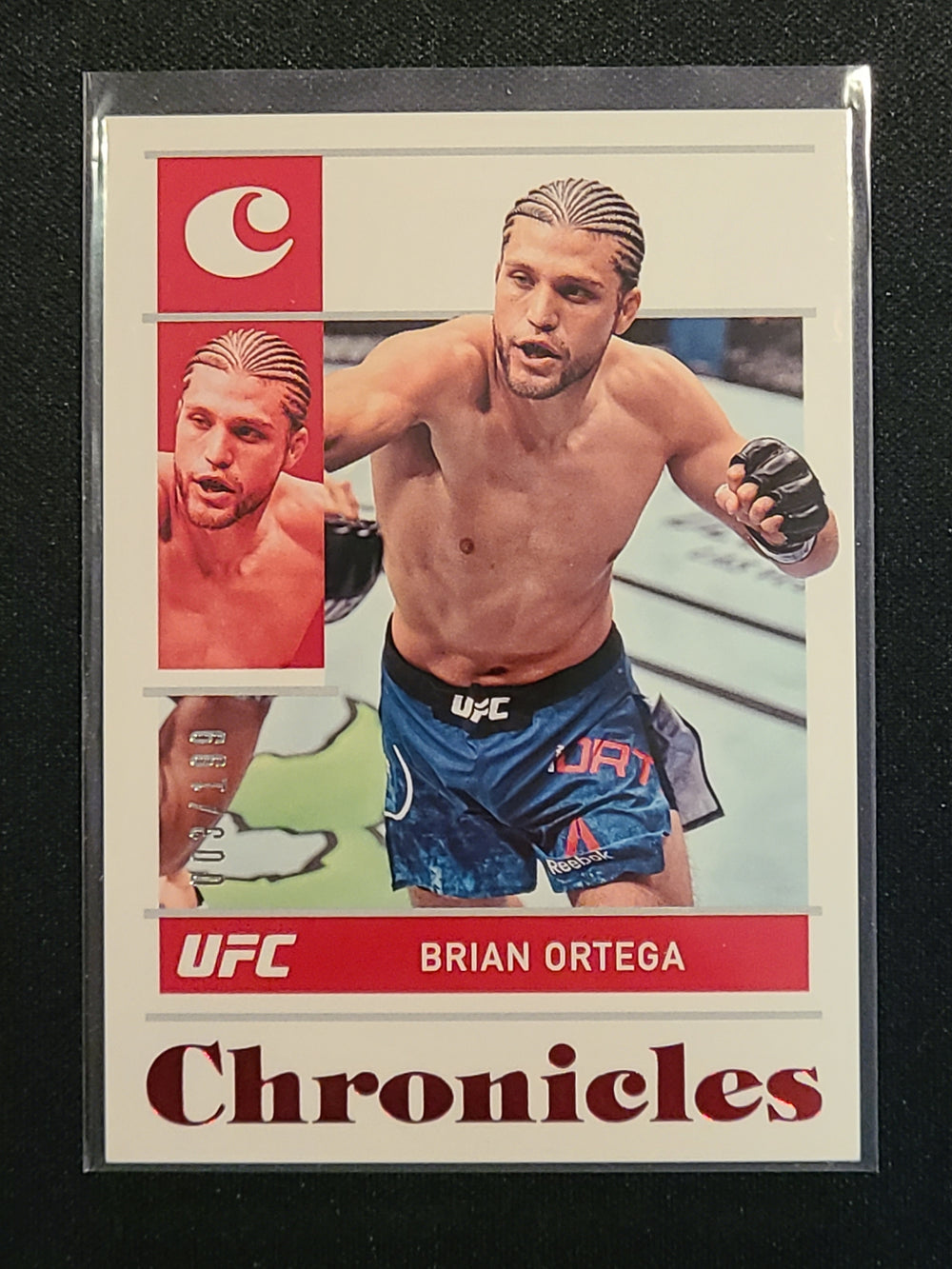 2022 UFC Panini Chronicles Red Parallel #1 Brian Ortega 3/199