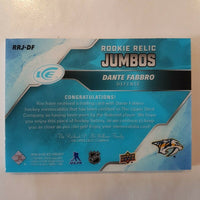2019-20 ICE Rookie Relic Jumbos RRJ-DF Dante Fabro Nashville Predators 91/199