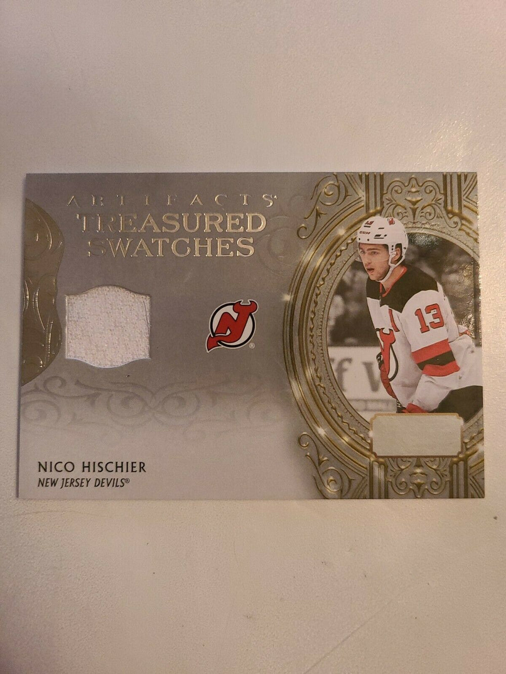 2020-21 Artifacts Treasured Swatches #TS-NH Nico Hischier New Jersey Devils