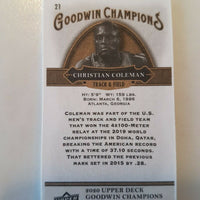 2020 Goodwin Champions Mini #21 Christian Coleman Track and Field