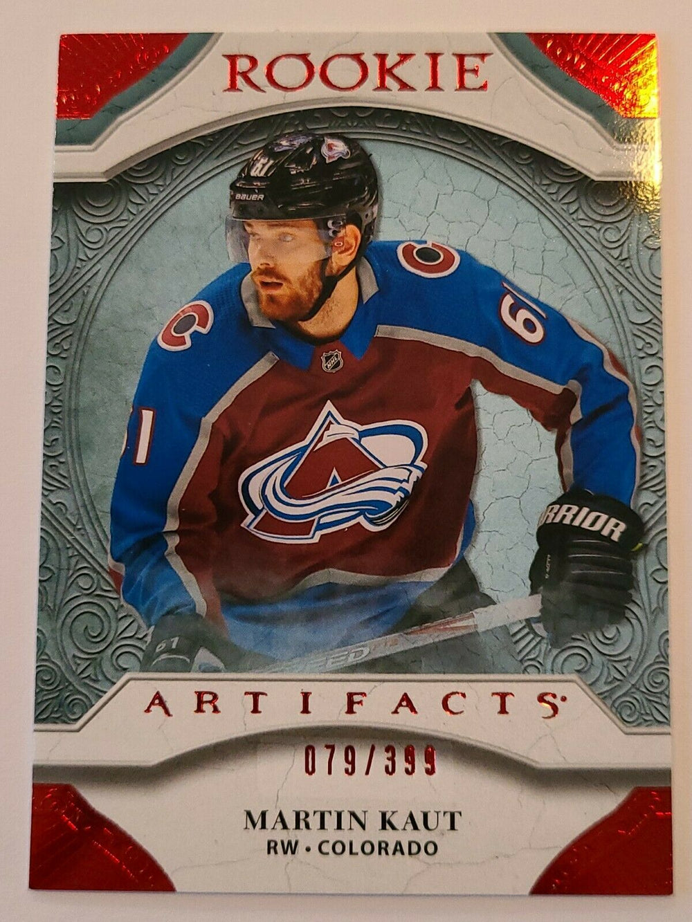 2020-21 Artifacts Ruby Rookie #161 Martin Kaut Colorado Avalanche 79/399