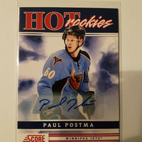2011-12 Score Hot Rookies AUTO #501 Paul Postma Winnipeg Jets