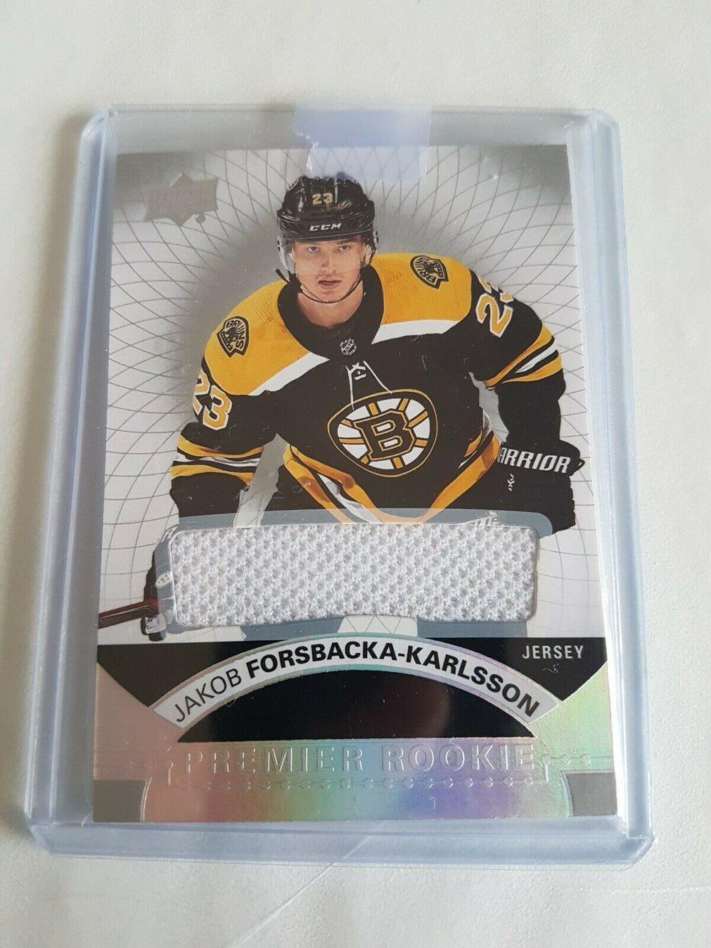 2017-18 Premier Rookie Jersey #85 Jakob Forsbacka-Karlsson Boston Bruins