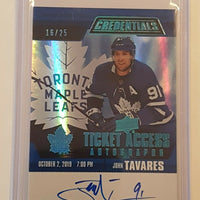 2019-20 Credentials Ticket Access Autographs #TSA-JT John Tavares Toronto Maple Leafs 16/25
