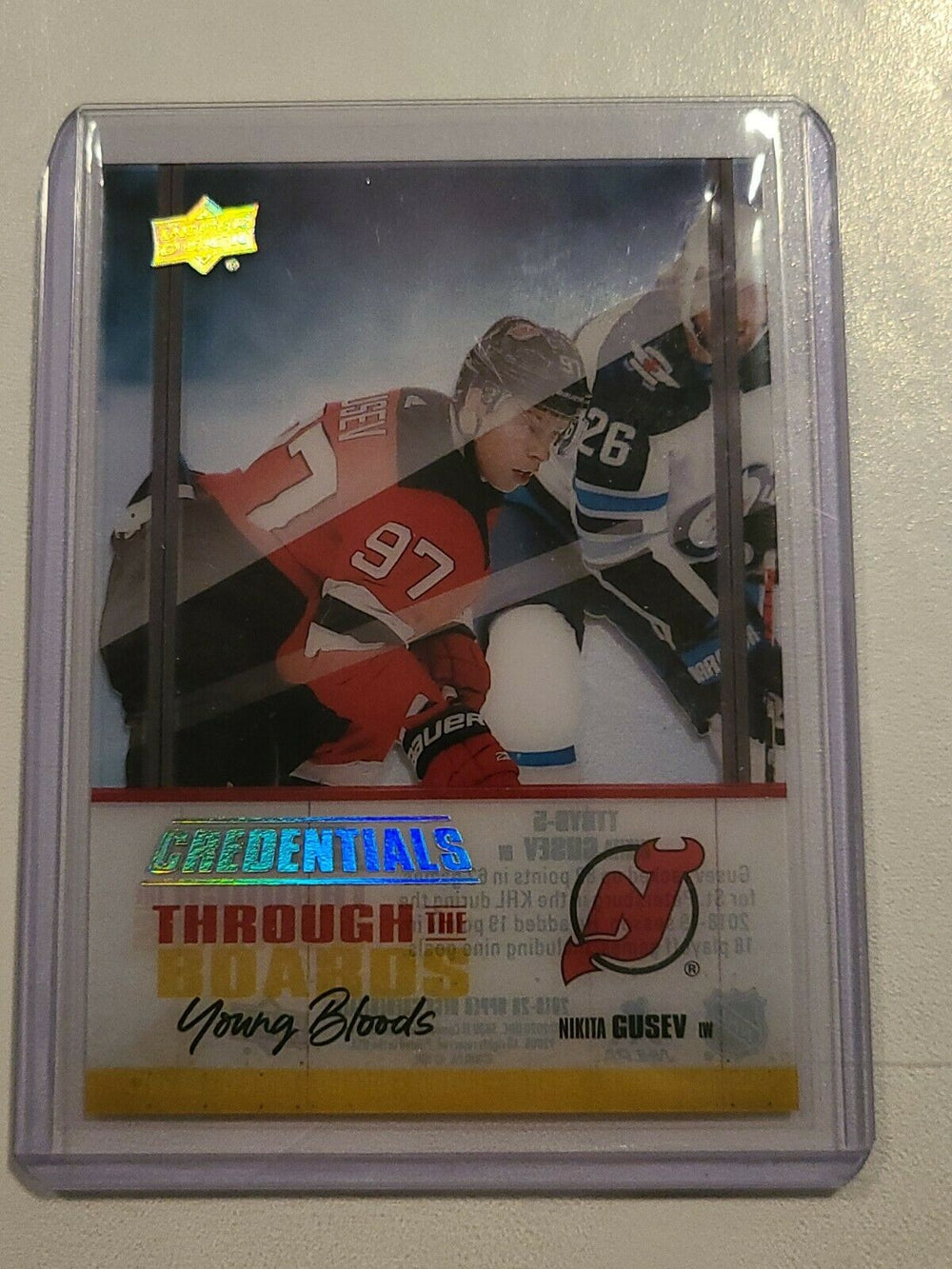 2019-20 Credentials Through The Boards #TTBYB-5 Nikita Gusev New Jersey Devils