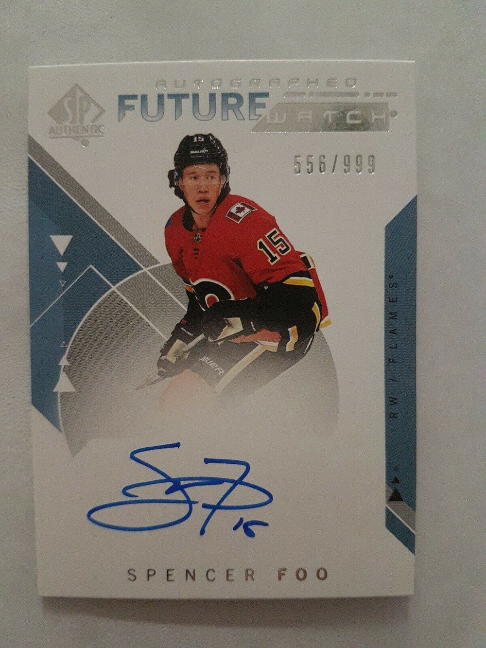 2018-19 SP Authentic Auto Future Watch #168 Spencer Foo Calgary Flames 556/999